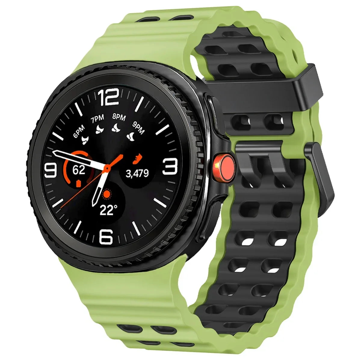 Silikon-Sportarmband für Smartwatches mit atmungsaktiver Perforation, wasserdichtes Design, Fitness-Armband, verstellbar | Sansoti