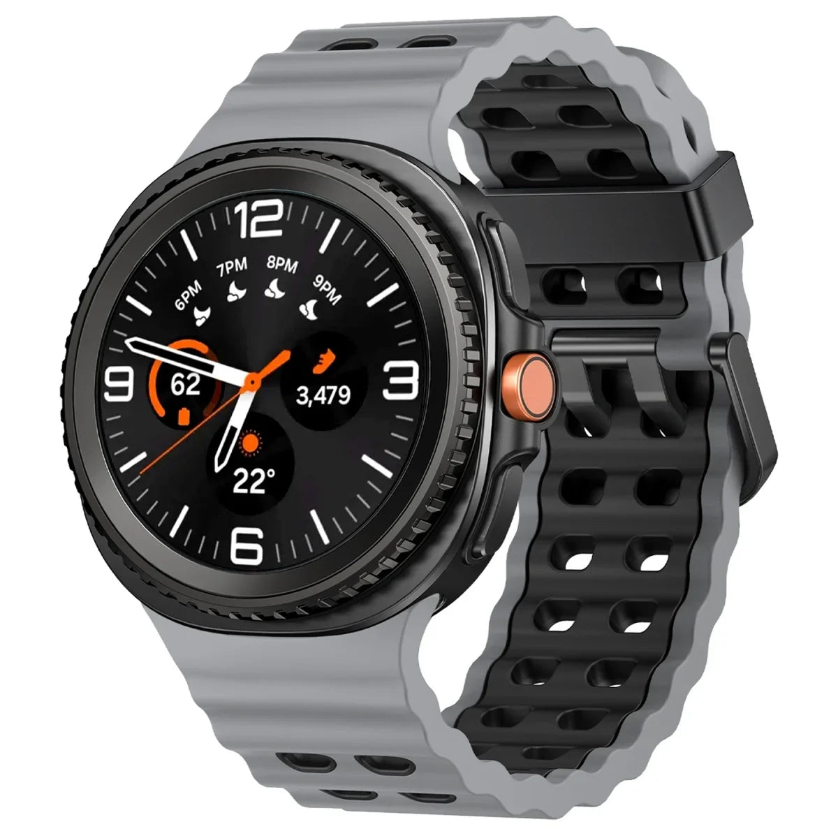 Silikon-Sportarmband für Smartwatches mit atmungsaktiver Perforation, wasserdichtes Design, Fitness-Armband, verstellbar | Sansoti