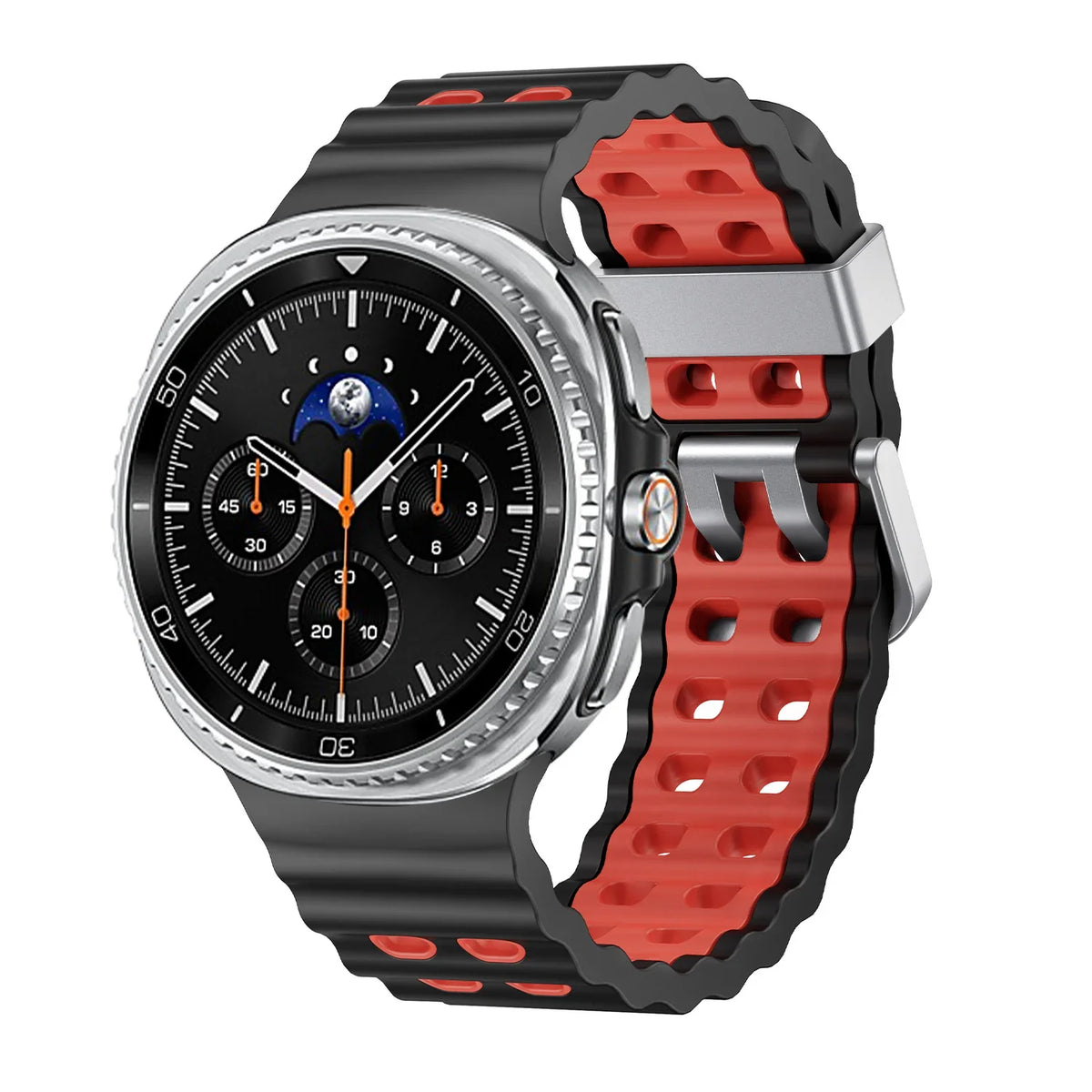 Silikon-Sportarmband für Smartwatches mit atmungsaktiver Perforation, wasserdichtes Design, Fitness-Armband, verstellbar | Sansoti