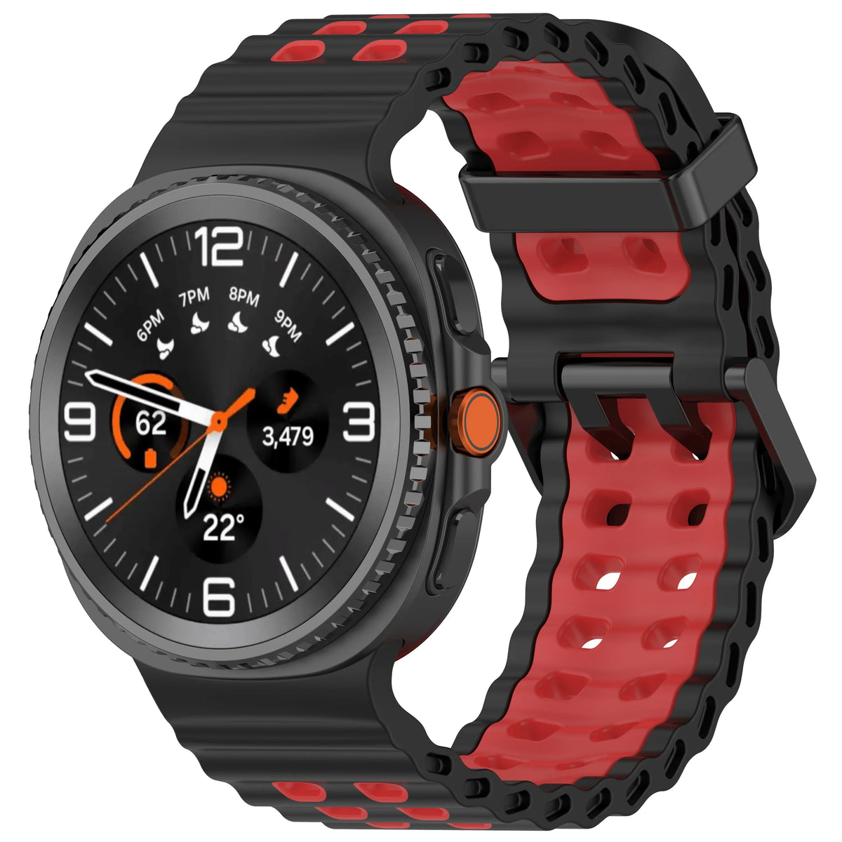 Silikon-Sportarmband für Smartwatches mit atmungsaktiver Perforation, wasserdichtes Design, Fitness-Armband, verstellbar | Sansoti