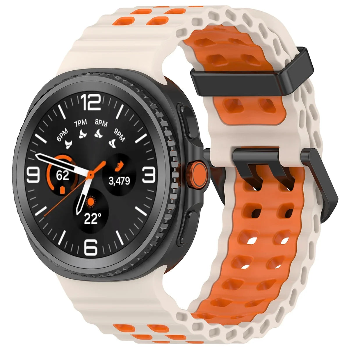 Silikon-Sportarmband für Smartwatches mit atmungsaktiver Perforation, wasserdichtes Design, Fitness-Armband, verstellbar | Sansoti
