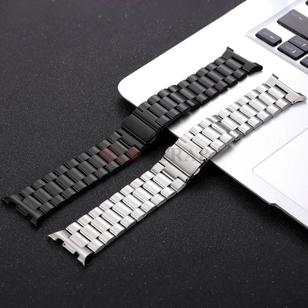 Opaska do smartwatcha ze stali nierdzewnej 40 mm, 44 mm, 46 mm, regulowana, metalowa opaska na nadgarstek, nowoczesny design unisex | Sansoti