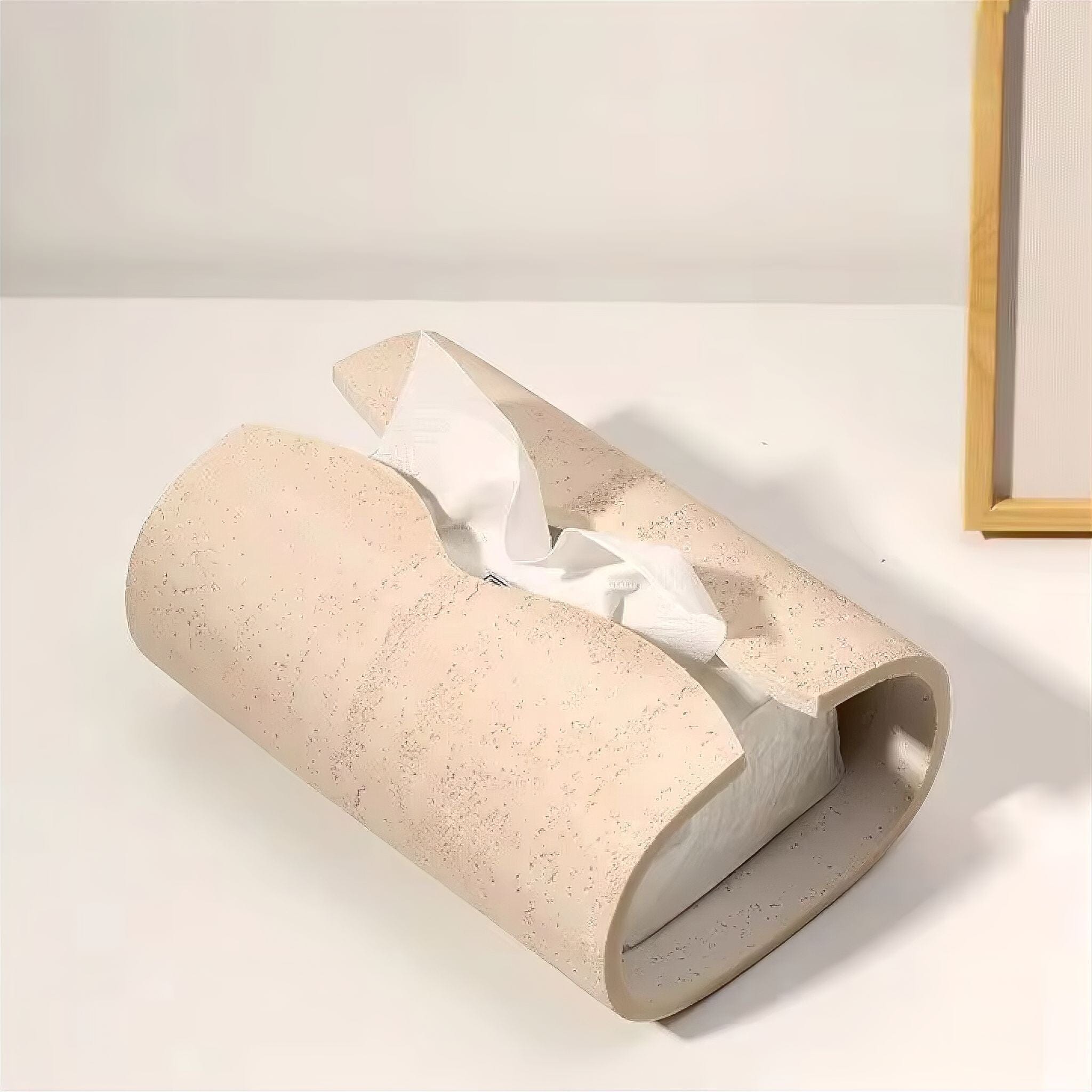 Zandsteen Tissuebox Cilindrisch 20cm Woonkamer Badkamer | Sansoti