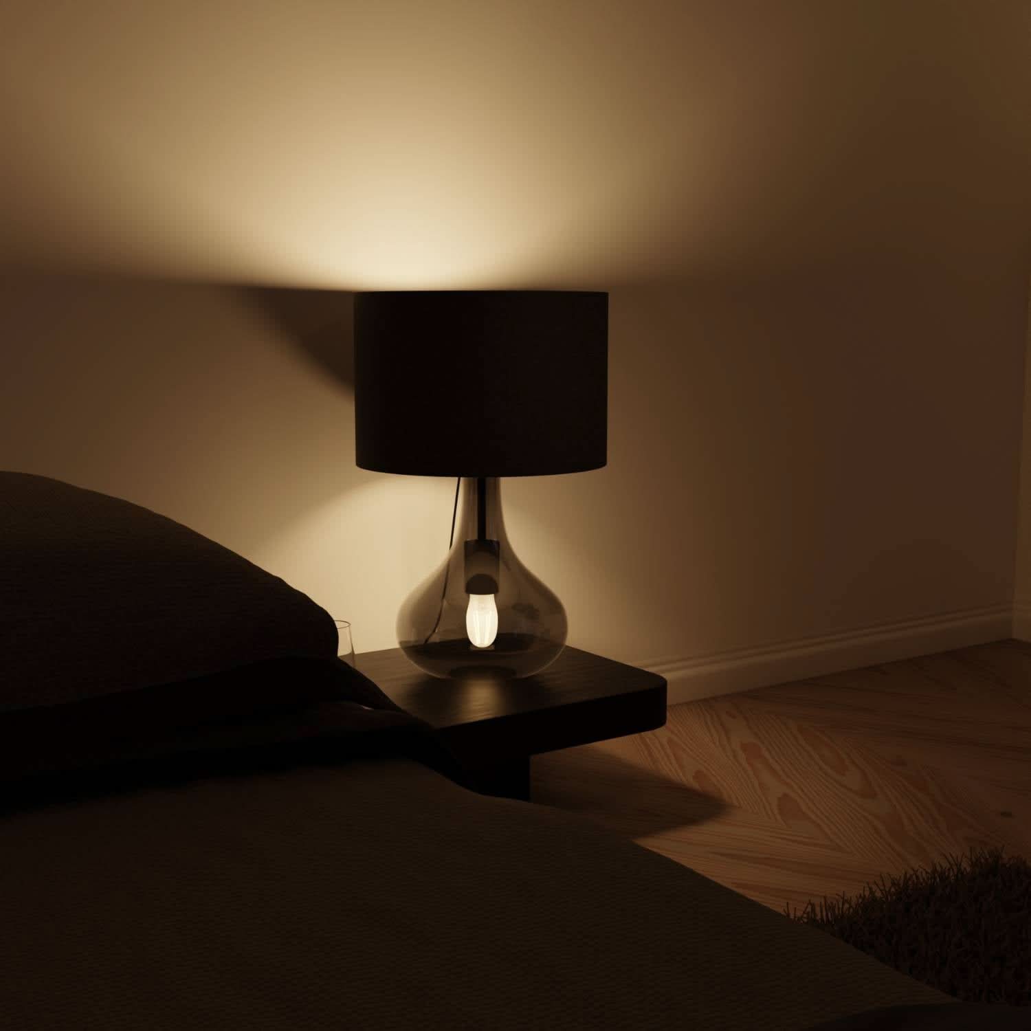 Tafellamp Up Downlight Rookglas Anthrazit E27 Modern Design 52cm | Sansoti