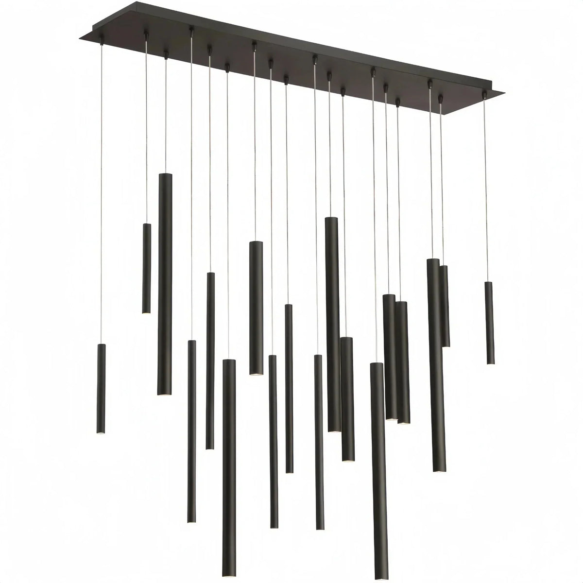 Suspension linéaire moderne avec tubes en aluminium réglables et spots LED pour îlot de cuisine salle à manger | Sansoti
