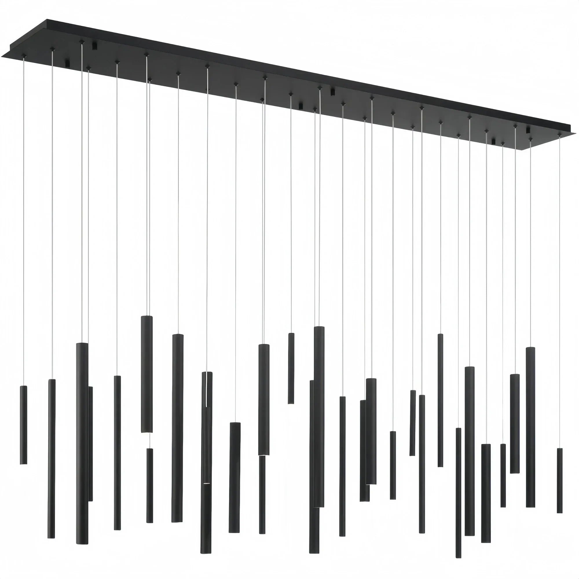 Suspension linéaire moderne avec tubes en aluminium réglables et spots LED pour îlot de cuisine salle à manger | Sansoti