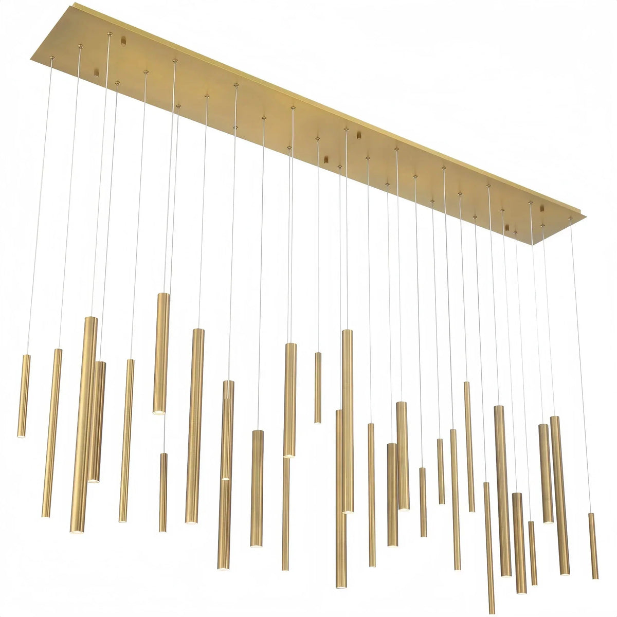 Suspension linéaire moderne avec tubes en aluminium réglables et spots LED pour îlot de cuisine salle à manger | Sansoti