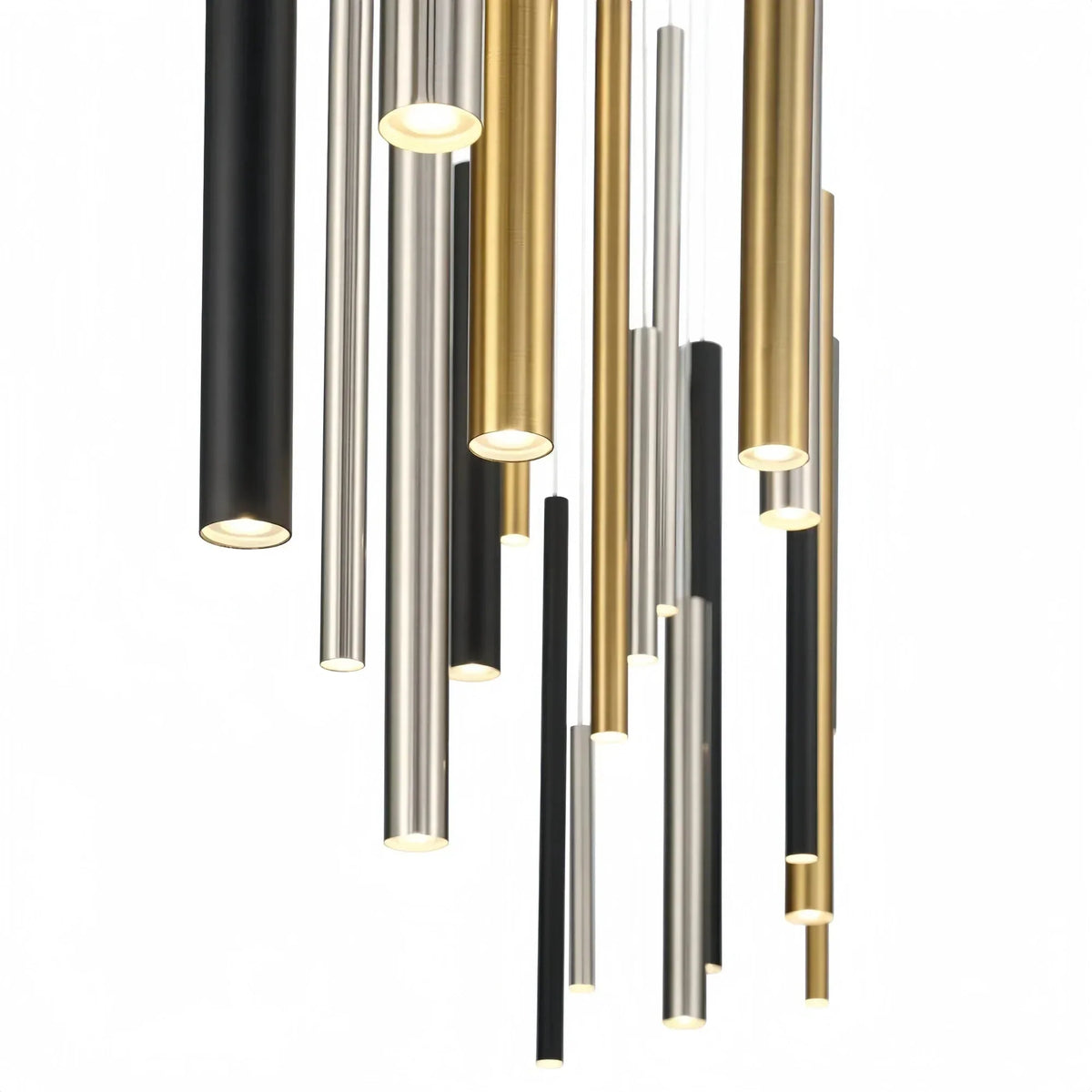 Suspension linéaire moderne avec tubes en aluminium réglables et spots LED pour îlot de cuisine salle à manger | Sansoti