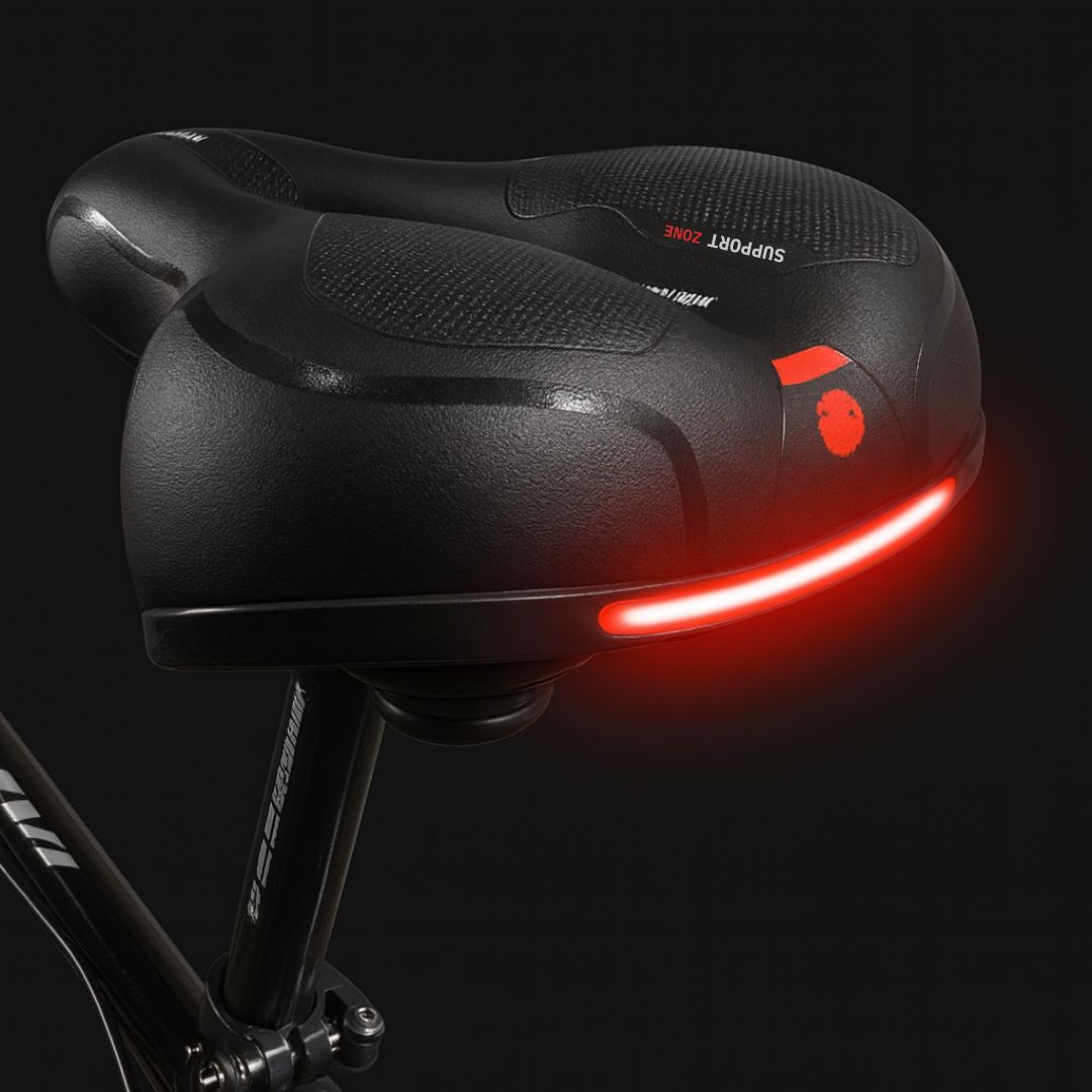 Comfortabel Fietszadel met Reflector – Ergonomisch Geveerd Waterdicht Design voor Dames en Heren Fietsen | Sansoti