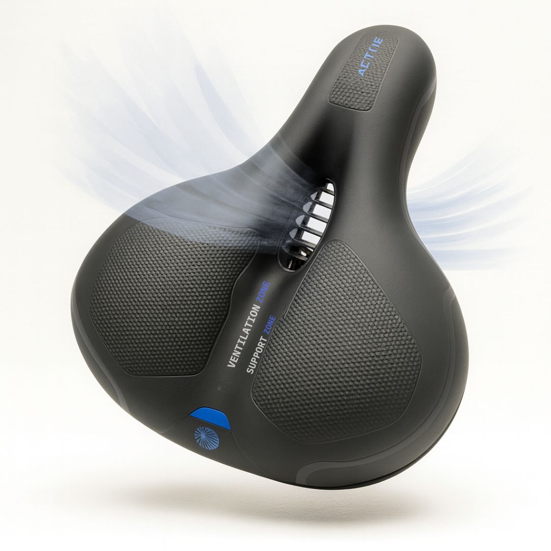 Comfortabel Fietszadel met Reflector – Ergonomisch Geveerd Waterdicht Design voor Dames en Heren Fietsen | Sansoti