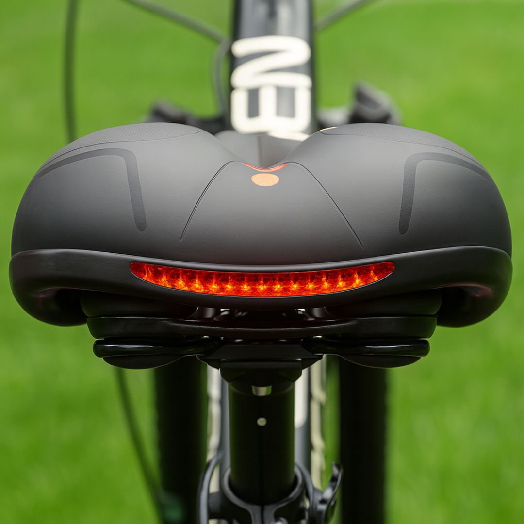 Comfortabel Fietszadel met Reflector – Ergonomisch Geveerd Waterdicht Design voor Dames en Heren Fietsen | Sansoti