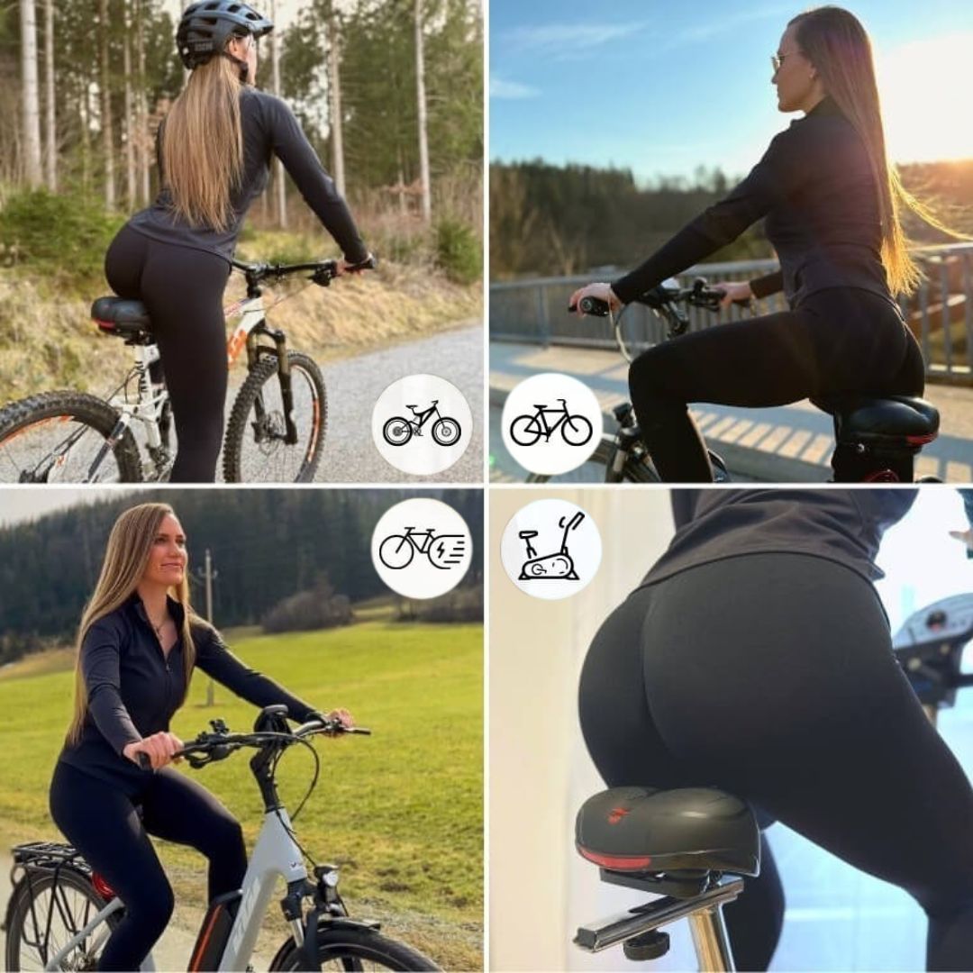 Comfortabel Fietszadel met Reflector – Ergonomisch Geveerd Waterdicht Design voor Dames en Heren Fietsen | Sansoti