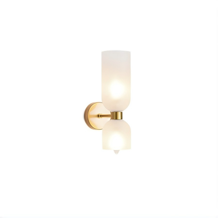 Glazen Cilinder Wandlamp Dubbele Fitting Metalen Frame Blauw Grijs Wit Modern Design Eetkamer Bar Slaapkamer | Sansoti