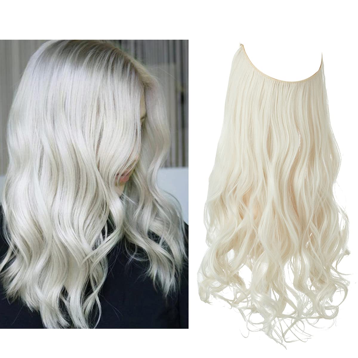 Onzichtbare Haarextensies Natuurlijk Volume Transparante Band Clip-vrij Verschillende Lengtes Salon Effect | Sansoti