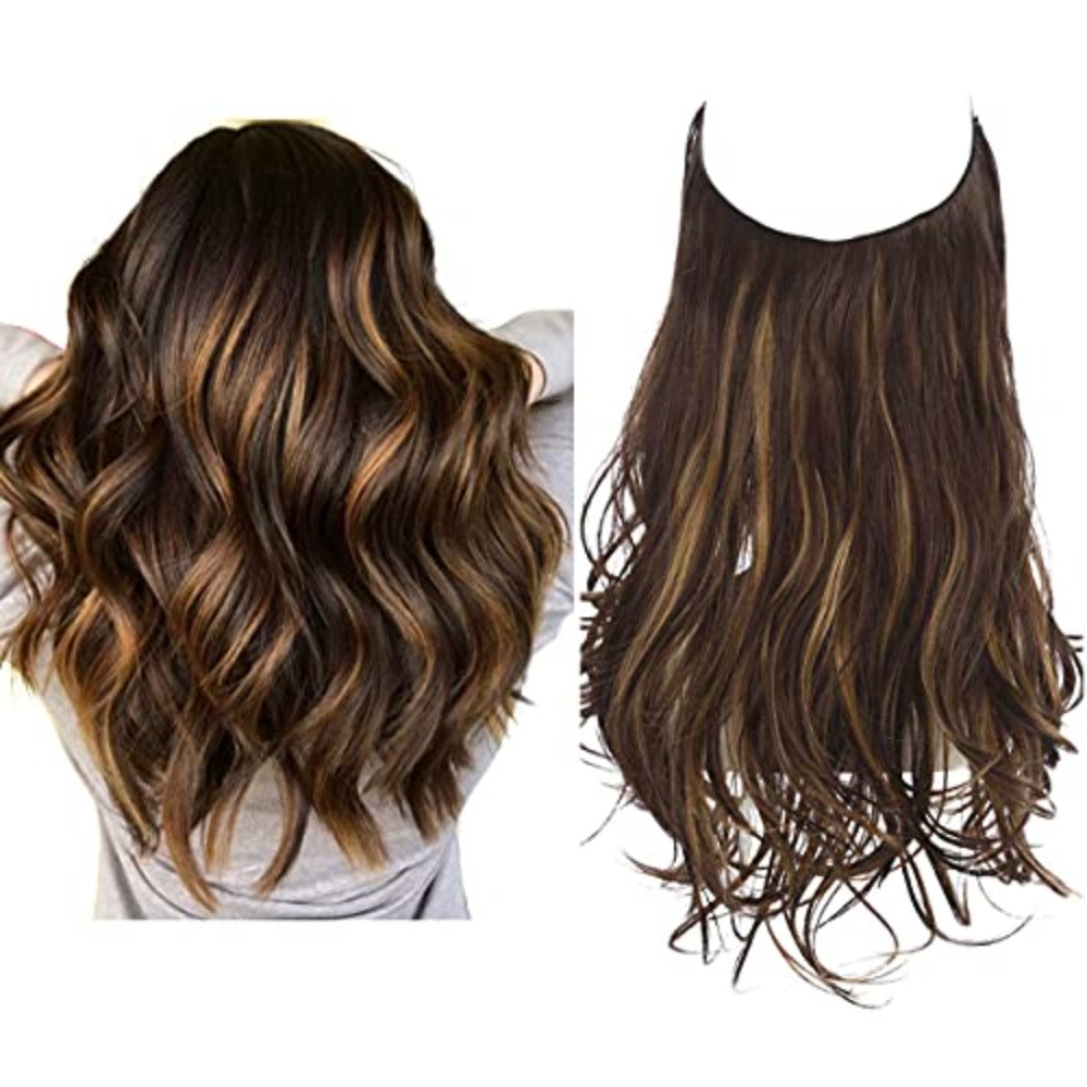 Onzichtbare Haarextensies Natuurlijk Volume Transparante Band Clip-vrij Verschillende Lengtes Salon Effect | Sansoti