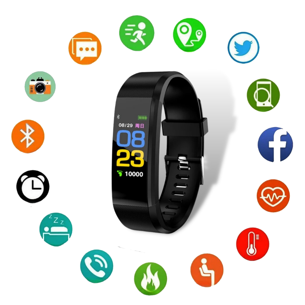 Digitaal Polshorloge met Hartslagmeter Stappenteller en Gezondheidstracking voor Senioren Actieve Levensstijl | Sansoti