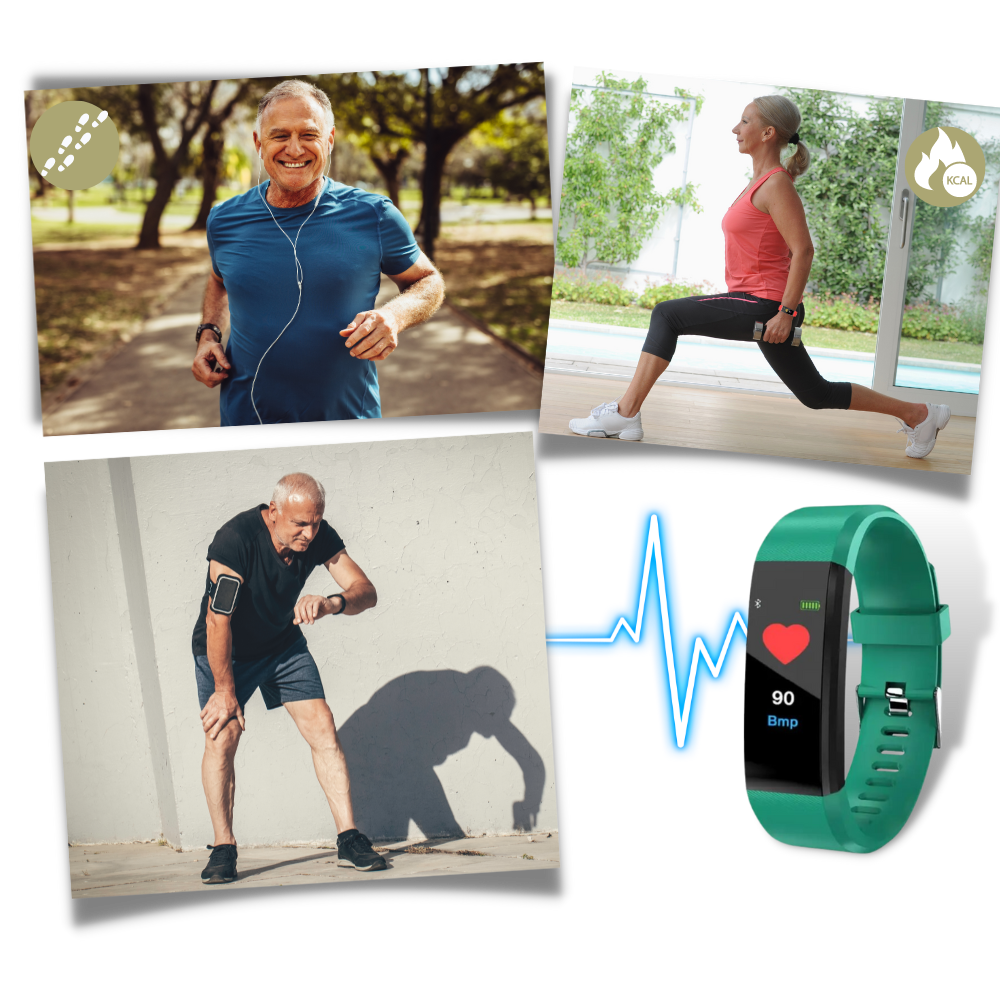 Digitaal Polshorloge met Hartslagmeter Stappenteller en Gezondheidstracking voor Senioren Actieve Levensstijl | Sansoti