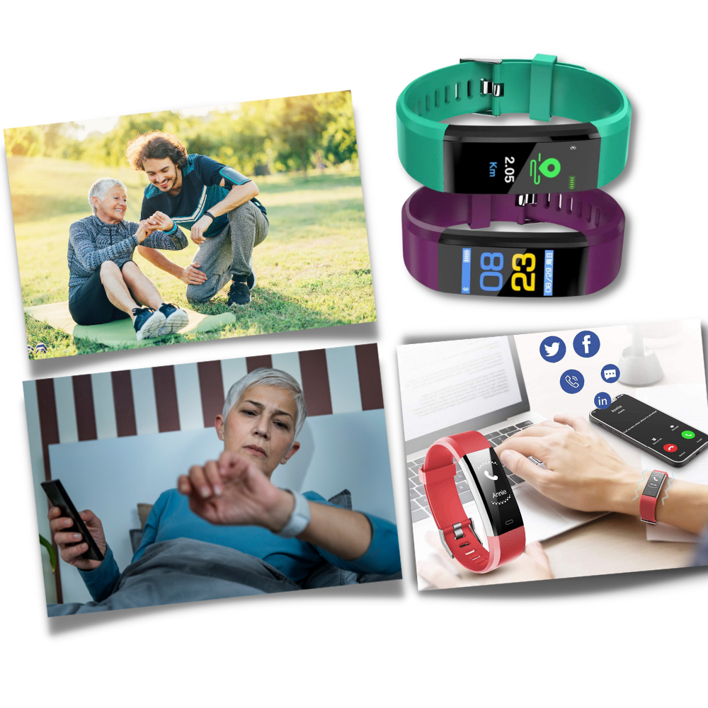 Digitaal Polshorloge met Hartslagmeter Stappenteller en Gezondheidstracking voor Senioren Actieve Levensstijl | Sansoti