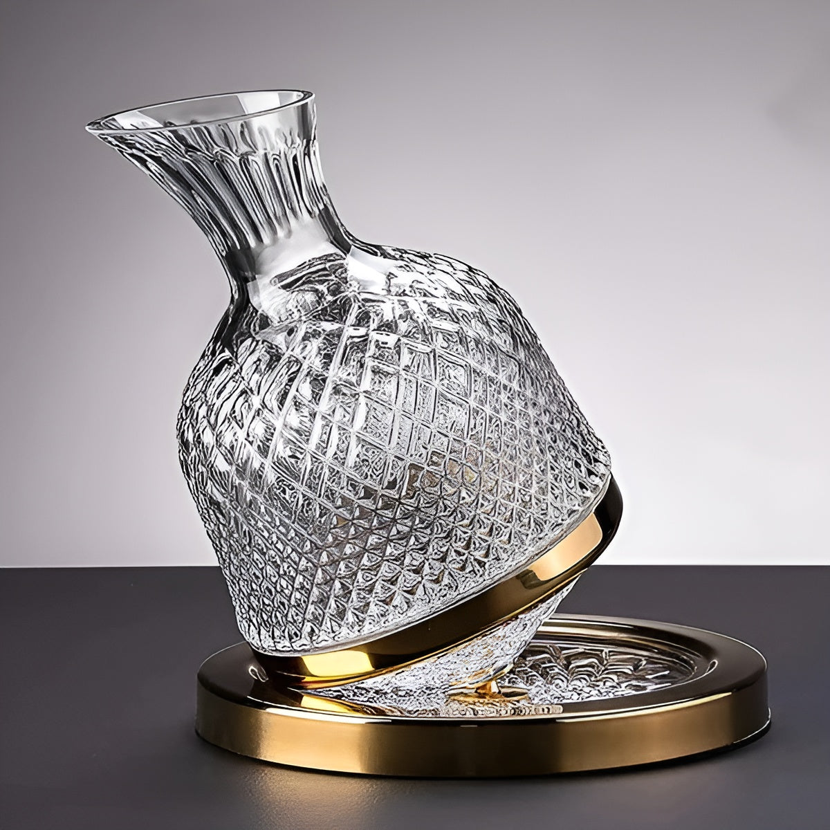 Wijnkaraf Kristalglas 1500ml 360° Draaibaar Transparant Decanteerkaraf Wijn Water Tafel Cadeau Diner | Sansoti