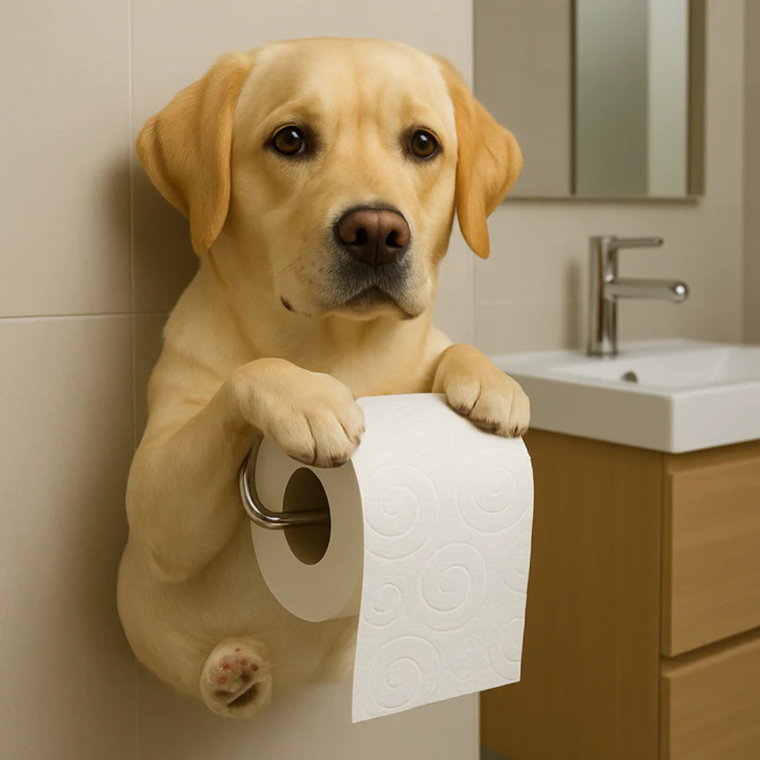 Support mural pour papier toilette en forme de chien, design décoratif en résine, pour salle de bains et toilettes, touche humoristique, durable, fixation murale, unique | Sansoti