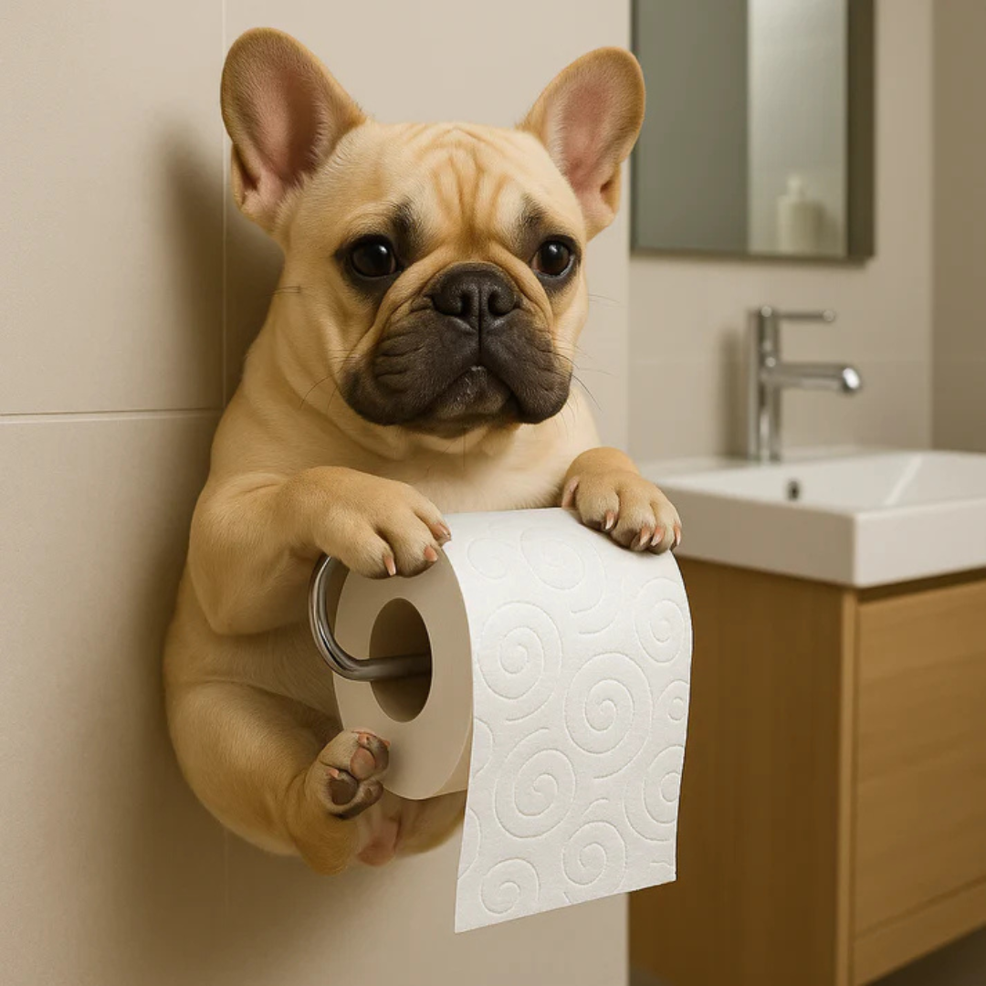 Support mural pour papier toilette en forme de chien, design décoratif en résine, pour salle de bains et toilettes, touche humoristique, durable, fixation murale, unique | Sansoti