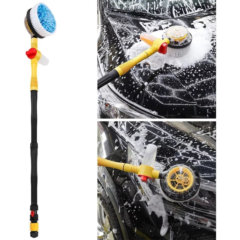 360° Roterende Autowasset met Telescopische Steel en Microfiber Washandschoen | Professionele Auto Schoonmaakborstel voor Buiten | Sansoti