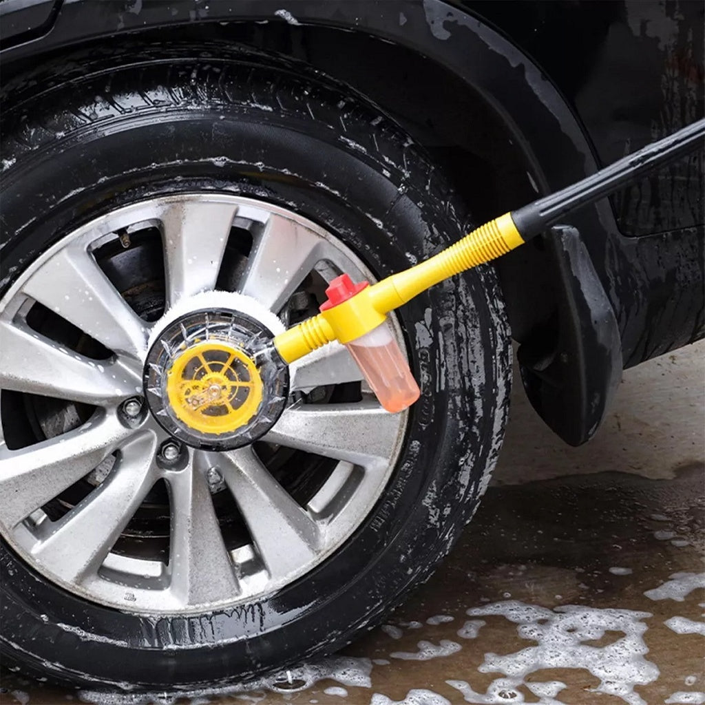 360° Roterende Autowasset met Telescopische Steel en Microfiber Washandschoen | Professionele Auto Schoonmaakborstel voor Buiten | Sansoti