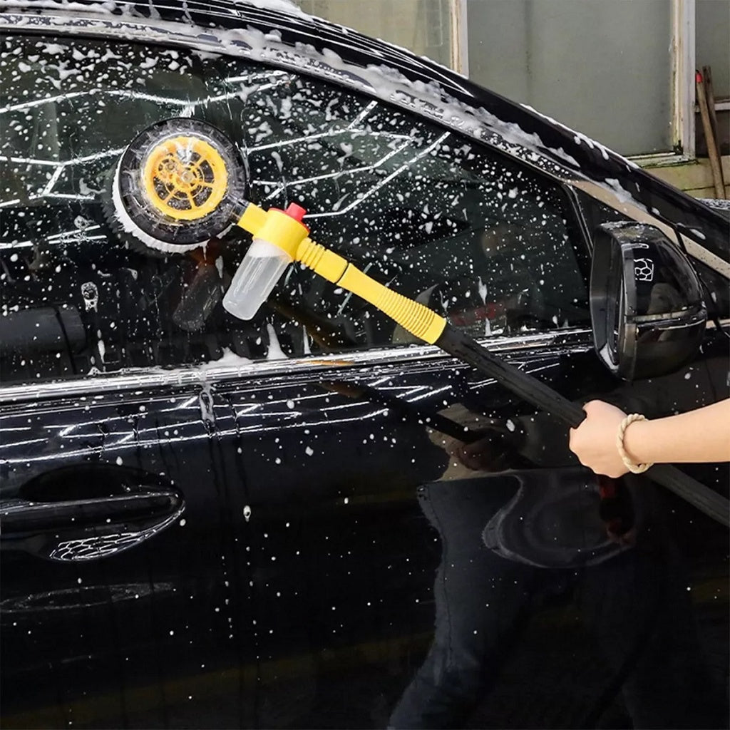 360° Roterende Autowasset met Telescopische Steel en Microfiber Washandschoen | Professionele Auto Schoonmaakborstel voor Buiten | Sansoti