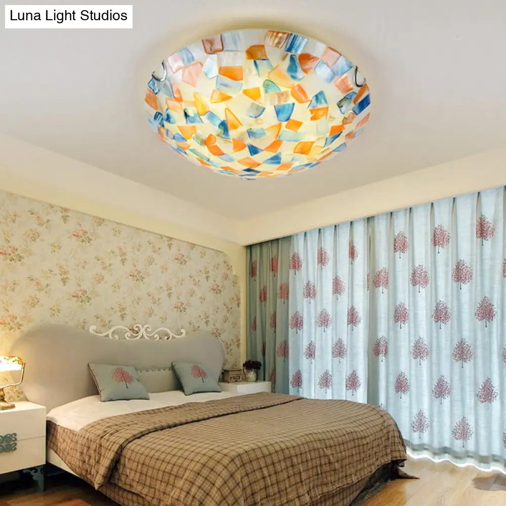 Deckenleuchte mit Muschelmosaik, 2–3 Leuchtmittel, E26, E27, Schlafzimmer, Esszimmer, Flur, Beleuchtung zur Deckenmontage | Sansoti