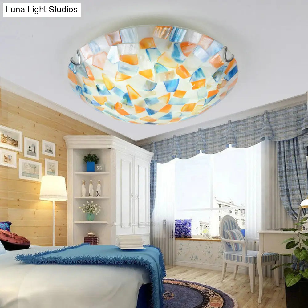 Deckenleuchte mit Muschelmosaik, 2–3 Leuchtmittel, E26, E27, Schlafzimmer, Esszimmer, Flur, Beleuchtung zur Deckenmontage | Sansoti
