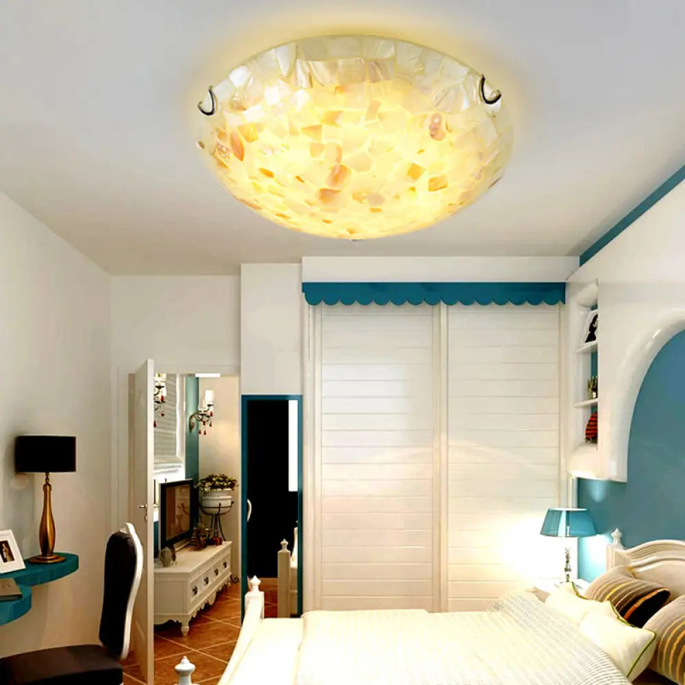 Deckenleuchte mit Muschelmosaik, 2–3 Leuchtmittel, E26, E27, Schlafzimmer, Esszimmer, Flur, Beleuchtung zur Deckenmontage | Sansoti