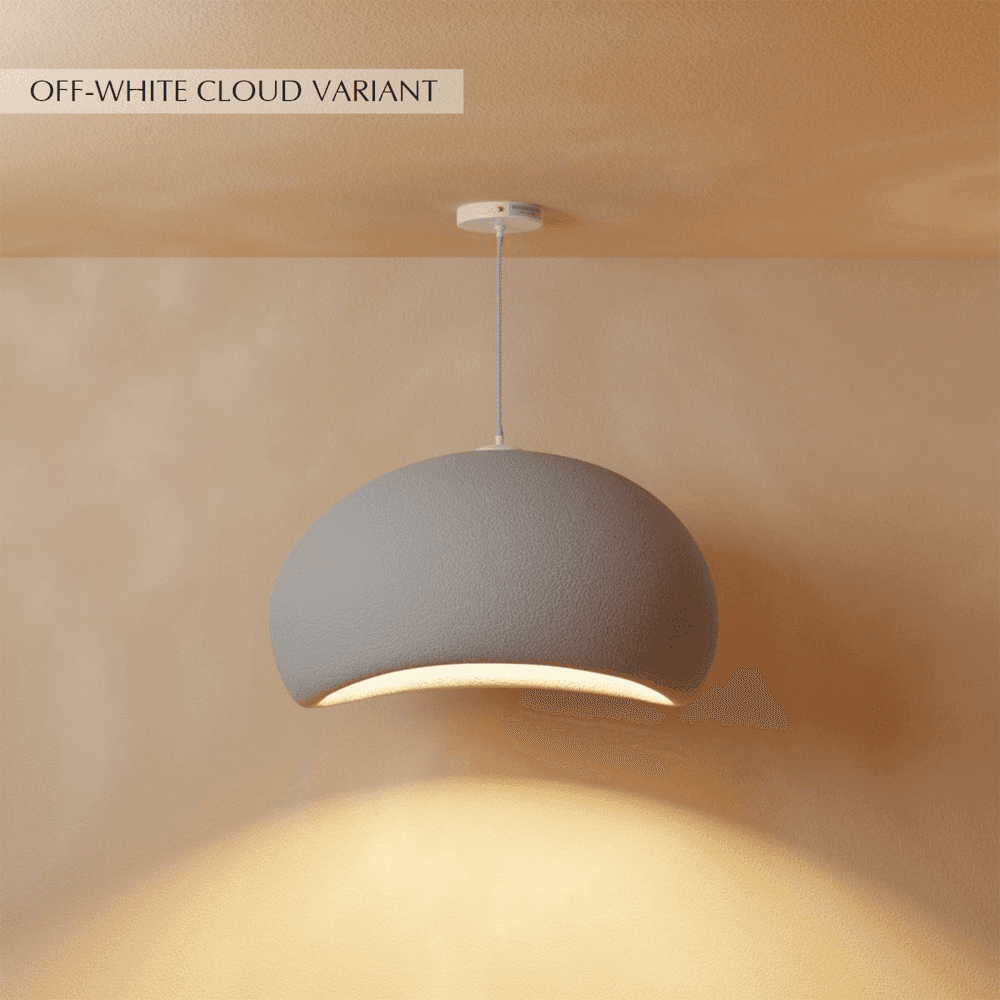 Japanse Minimalistische Hanglamp Met Organische Vorm En Zachte Sfeerverlichting | Sansoti