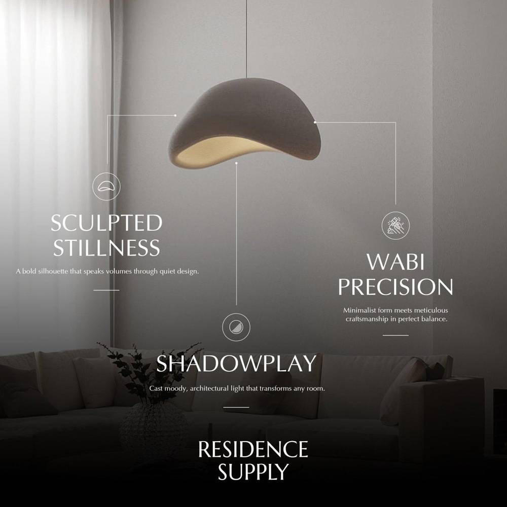 Japanse Minimalistische Hanglamp Met Organische Vorm En Zachte Sfeerverlichting | Sansoti