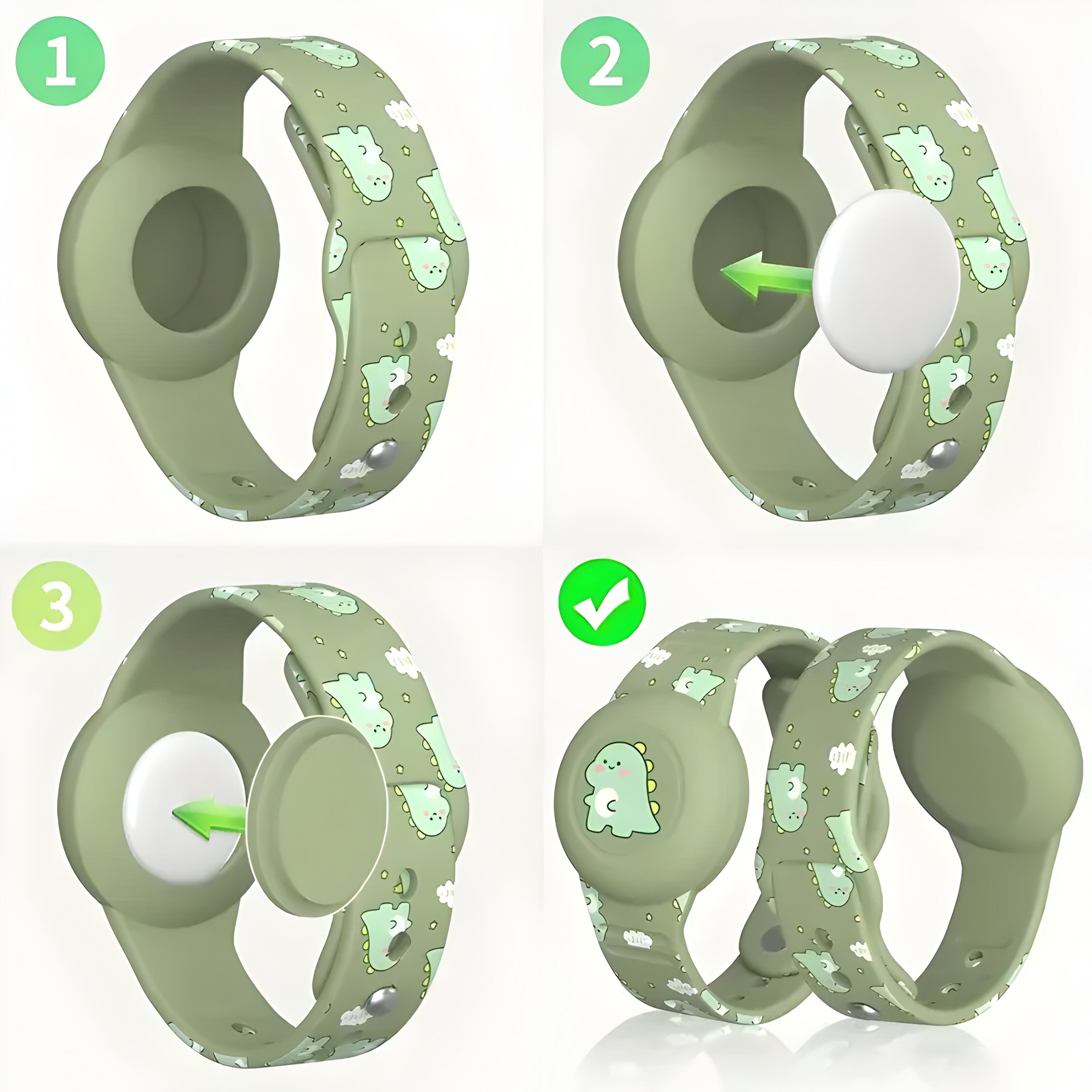 Siliconen Kinderarmband met Tracker-houder | Verstelbaar Sportarmband Speelse Designs | Sansoti