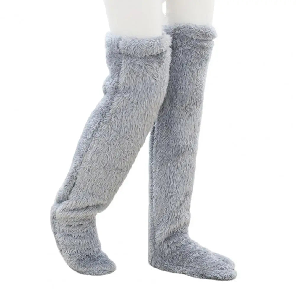 Fleece Knee-High Socks Winter Socks with Adjustable Foot Opening for Maximum Warmth, Comfort, Style, and Coziness | Sansoti