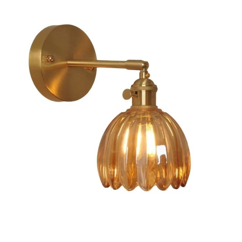 Wandlampe Tulpe Retro Glas Blumen Design Metall Vintage Stimmungsbeleuchtung | Restfield
