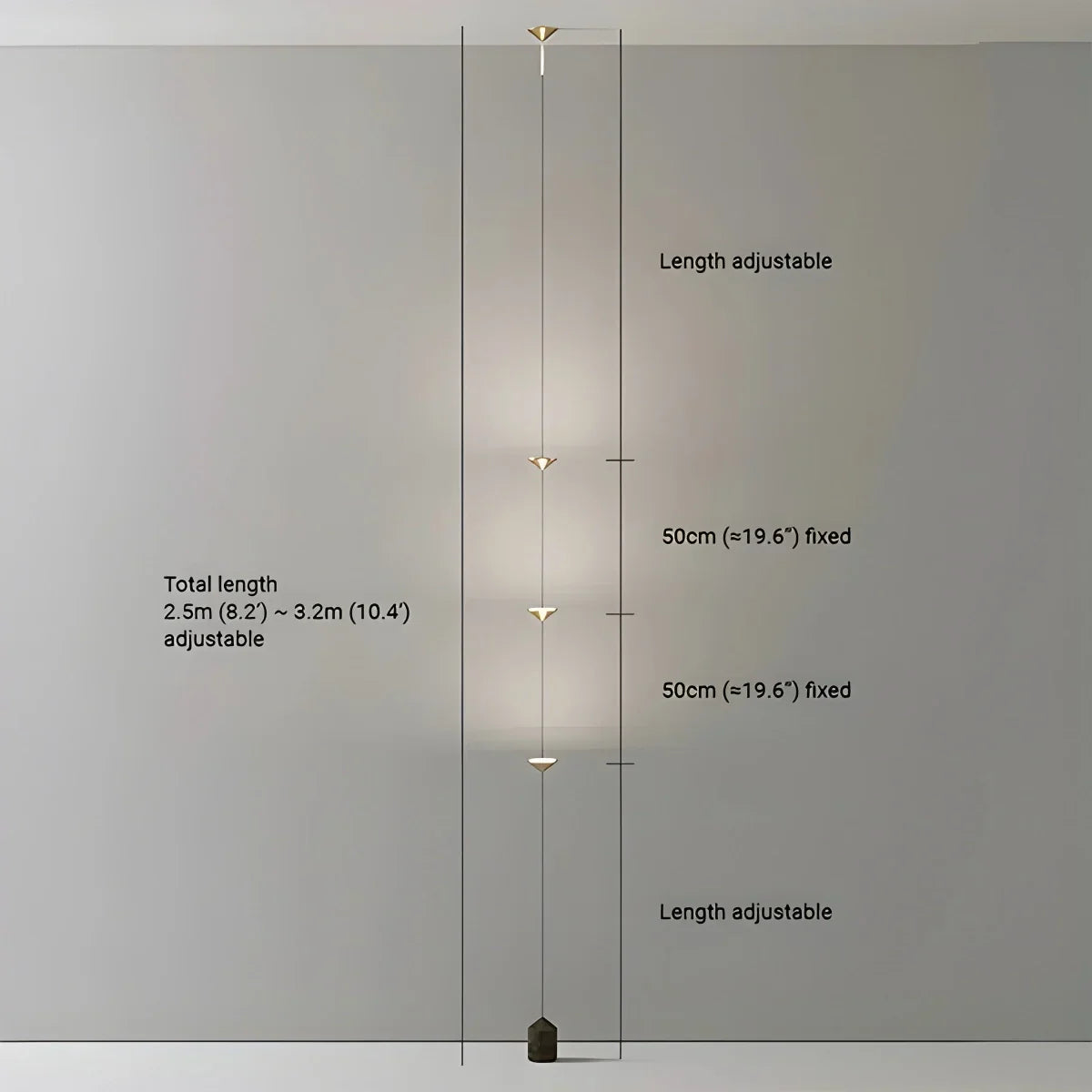 Steh- bis Deckenlampe 4 Lichtquellen LED 2,5-3,2 m Wohnzimmer Schlafzimmer Arbeitszimmer Minimalistische Stehlampe Stimmungslicht | Restfield