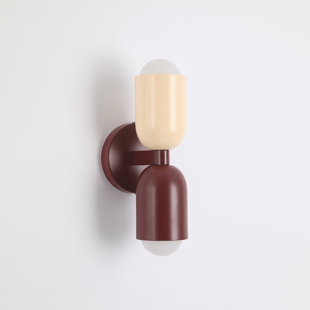 Moderne Metall-Wandleuchte LED Duo mit farbenfrohem pulverbeschichtetem Design für Schlafzimmer und stimmungsvolles Wohnzimmer | Sansoti