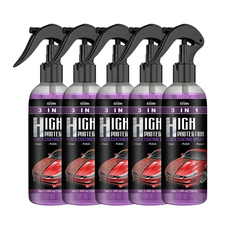 Spray de revêtement pour carrosserie automobile 3-en-1, sans eau, 30ml 100ml, protection, brillance, élimination des rayures, lavage et entretien automobile | Sansoti
