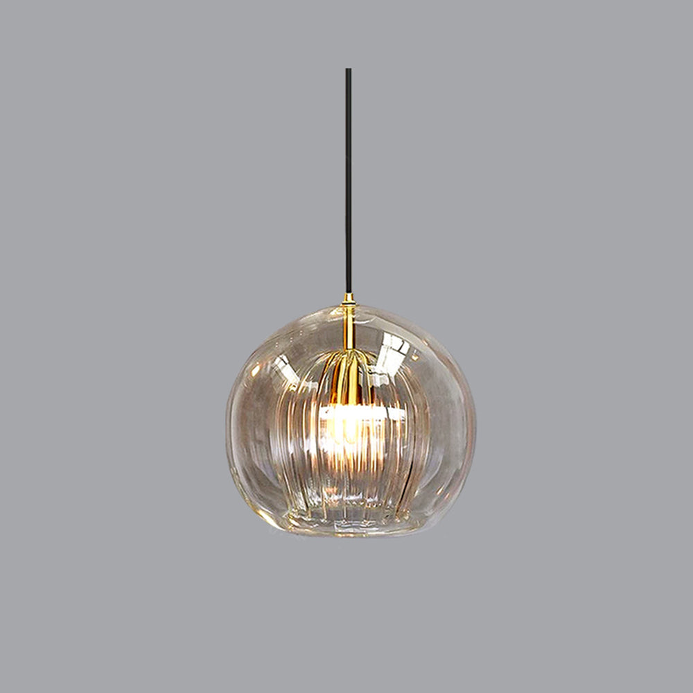 Hängelampe Glas Rund Transparent Amber G4 LED Modern 1-flammig | Restfield
