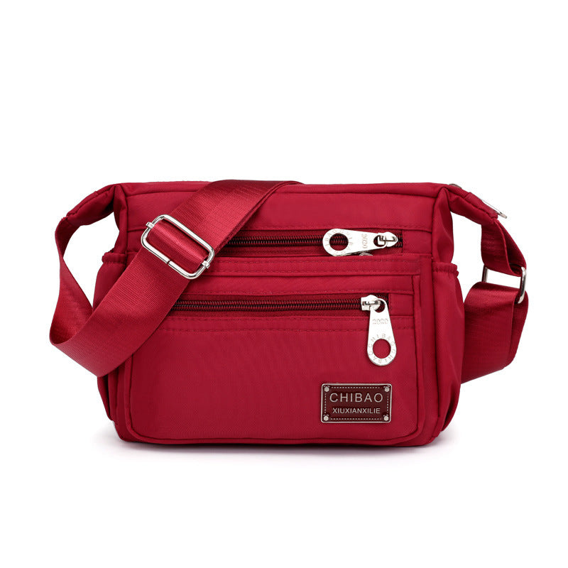 Crossbody Shoulder Bag Nylon Water-Repellent Multiple Compartments Adjustable Strap Women's Travel Everyday Use Compact | Sansoti