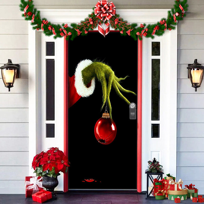 Kerstdeurposter Textiel 91x203 cm Feestelijke Thema's Herbruikbaar Duurzaam Voordeurversiering Kerstdecoratie | Sansoti