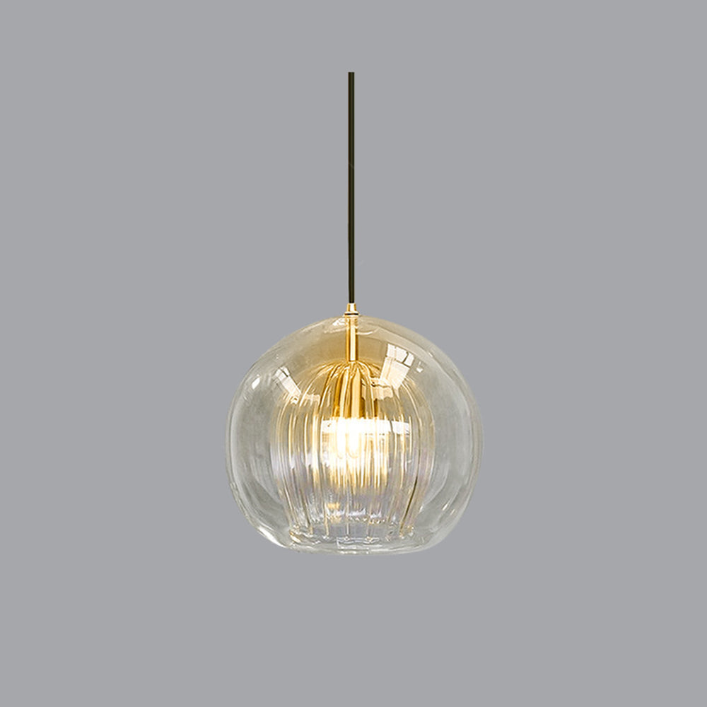 Hängelampe Glas Rund Transparent Amber G4 LED Modern 1-flammig | Restfield