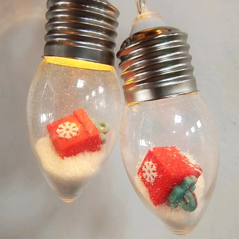 LED-Lichterkette mit Weihnachtsfiguren 10 Lämpchen USB-Anschluss Festbeleuchtung Stimmungsvolle dekorative Lichter für Innenräume | Sansoti