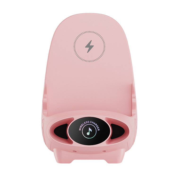 Chargeur de téléphone sans fil avec support en forme de chaise, amplificateur de son, fonction de support, recharge de smartphone, support de bureau | Sansoti