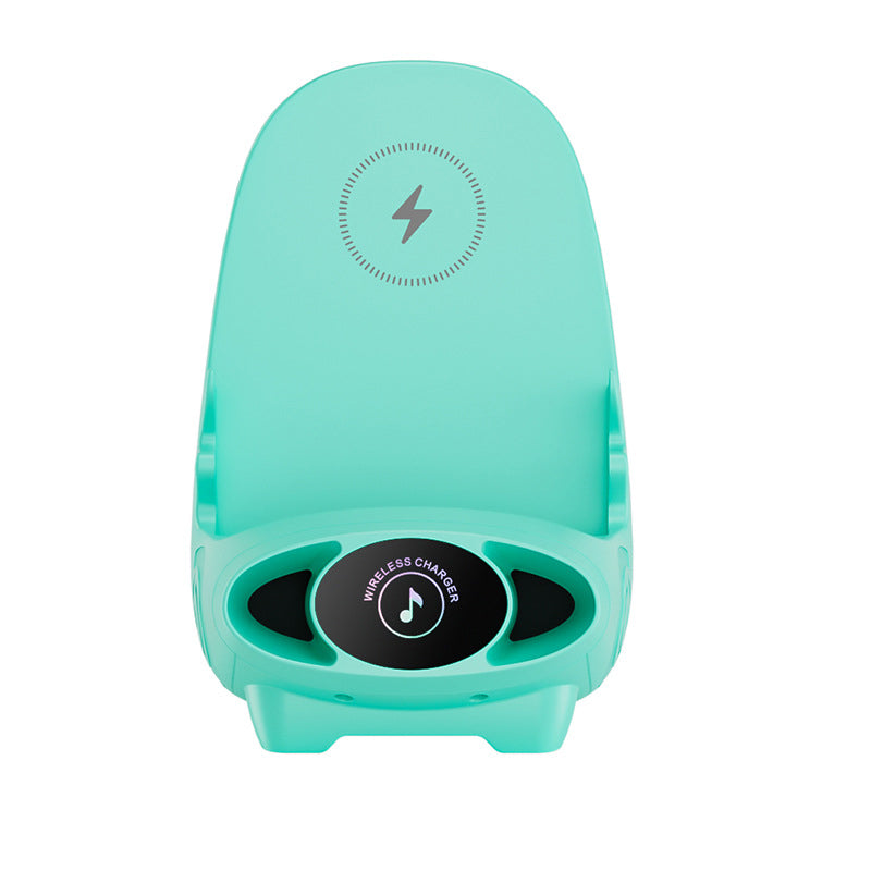 Chargeur de téléphone sans fil avec support en forme de chaise, amplificateur de son, fonction de support, recharge de smartphone, support de bureau | Sansoti