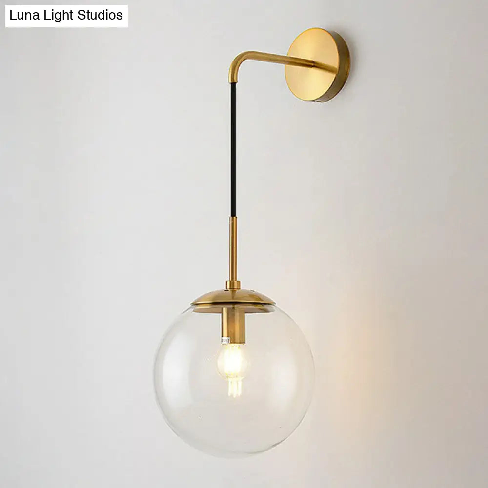 Moderne Kugel-Wandleuchte aus Glas E26/E27-Fassung Wohnzimmer Schlafzimmer Flur Skandinavisches Design Interieur | Sansoti