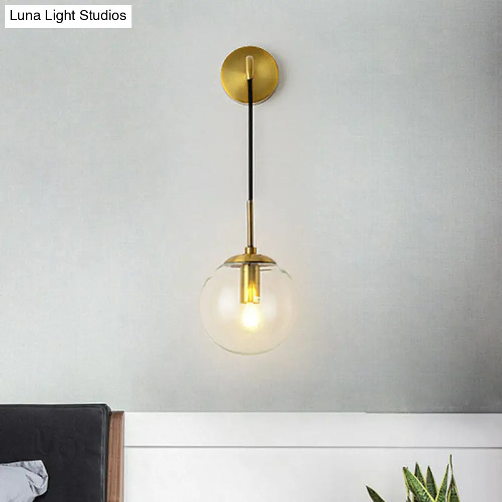 Moderne Kugel-Wandleuchte aus Glas E26/E27-Fassung Wohnzimmer Schlafzimmer Flur Skandinavisches Design Interieur | Sansoti