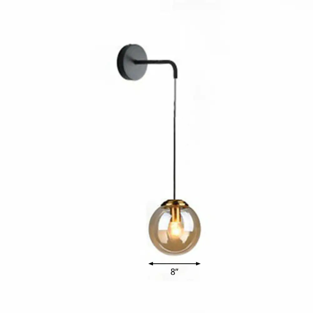 Moderne Kugel-Wandleuchte aus Glas E26/E27-Fassung Wohnzimmer Schlafzimmer Flur Skandinavisches Design Interieur | Sansoti