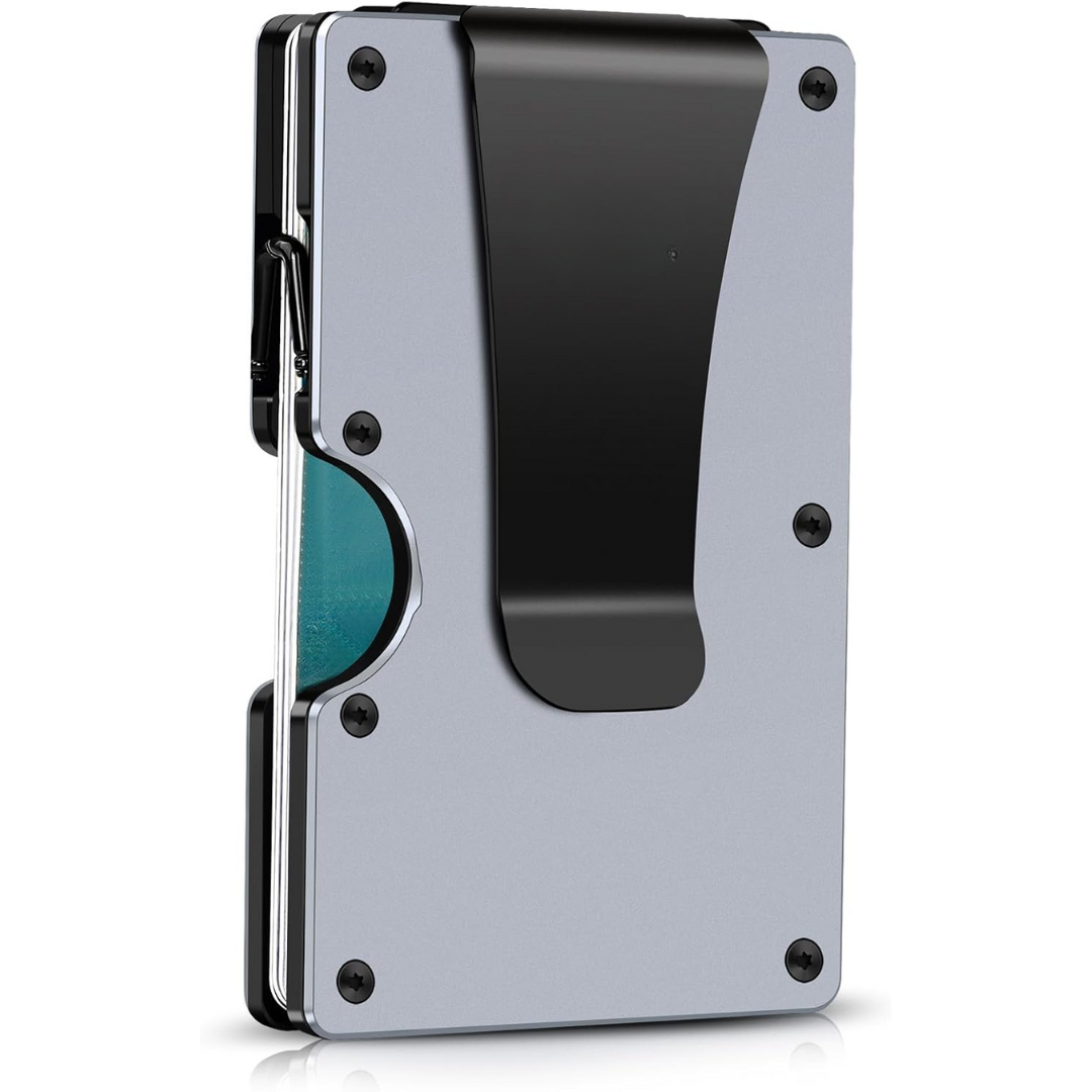 Compacte RFID-Blokkerende Portemonnee van Carbon met Geldclip – Slanke Beveiligingsportemonnee | Sansoti